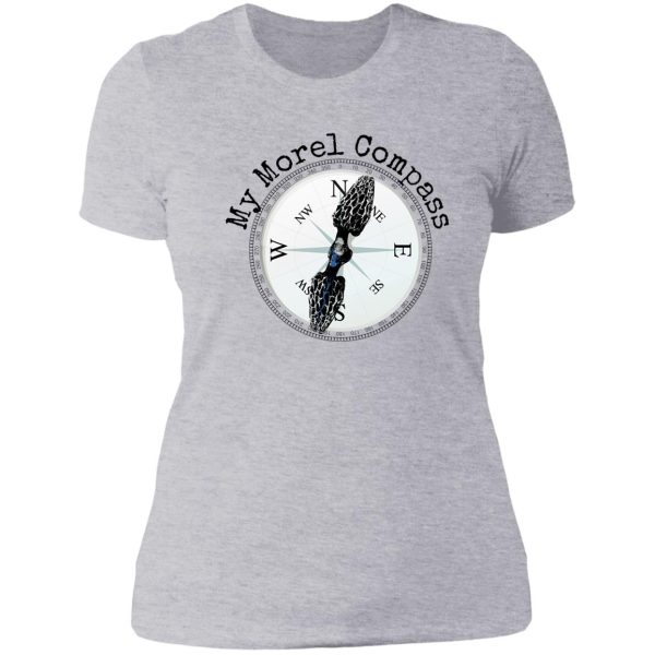 morel compass mushroom humor for mycologists lady t-shirt