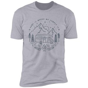 motorhome - home is where my camper is - camping - outdoor - bright shirt