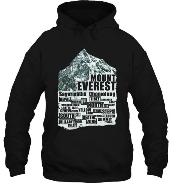 mount everest - routes hoodie