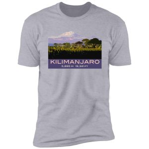 mount kilimanjaro souvenir design, in vintage travel poster style shirt