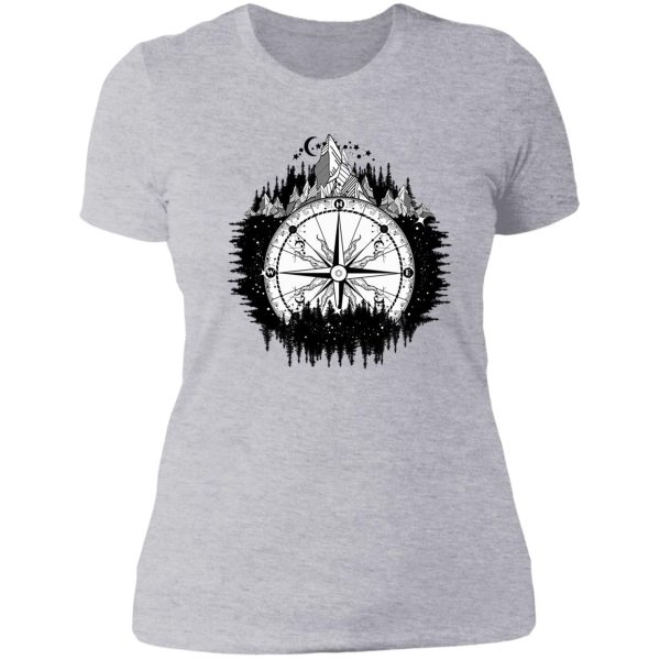 mountain and compass lady t-shirt