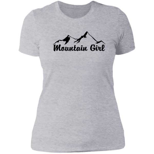 mountain girl mountains skiing hiking climbing camping national park lady t-shirt