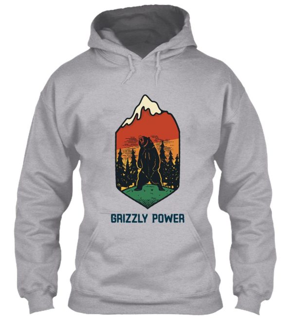 mountain grizzly power design hoodie