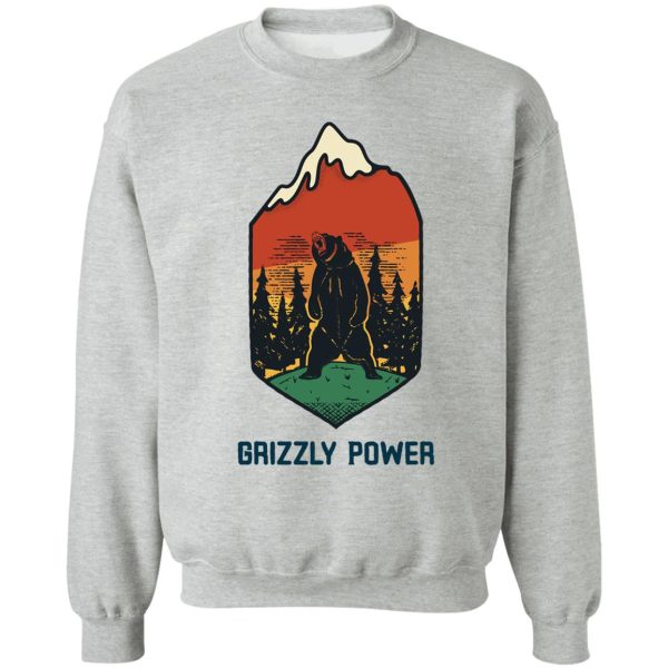 mountain grizzly power design sweatshirt