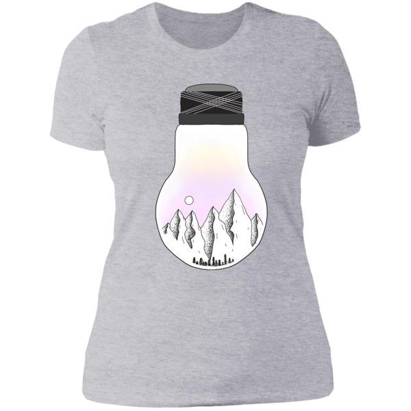 mountain lightbulb lady t-shirt