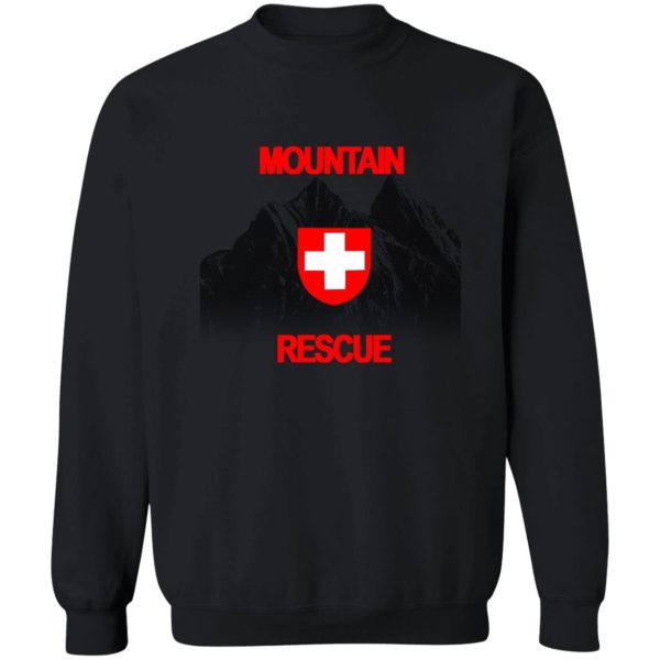 mountain rescue - red text sweatshirt