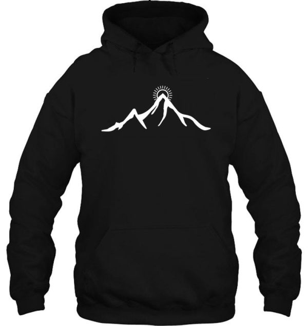 mountain with sun - hiking hoodie