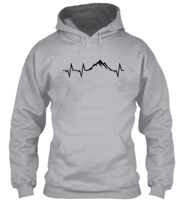 mountains and ekg heartbeat hoodie