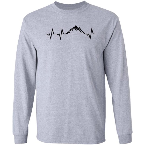 mountains and ekg heartbeat long sleeve