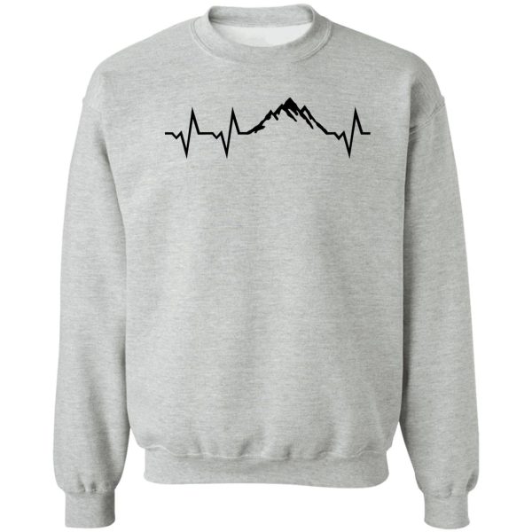 mountains and ekg heartbeat sweatshirt