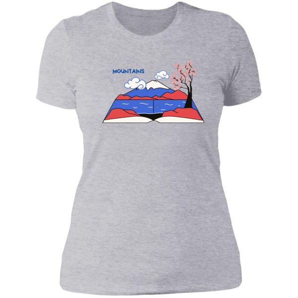 moutizey japanese art mountain hiking lady t-shirt