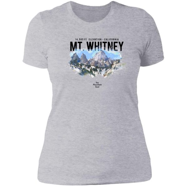 mt. whitney - hiker victory plaque lady t-shirt