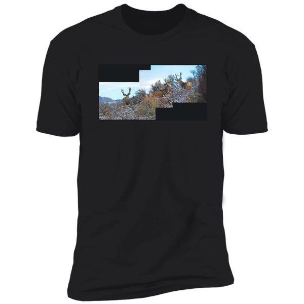 mule deer art photography 2 shirt