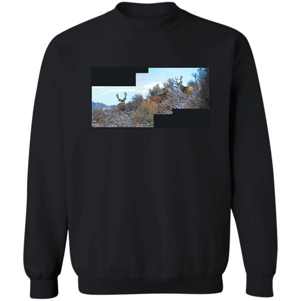 mule deer art photography 2 sweatshirt