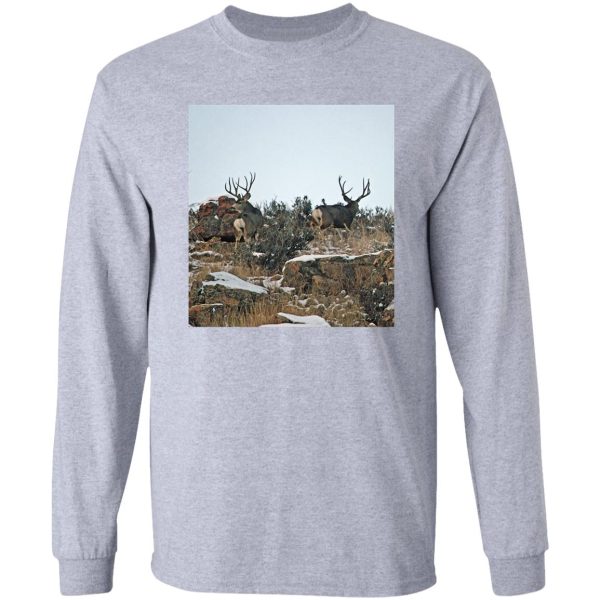 mule deer bucks first snow long sleeve