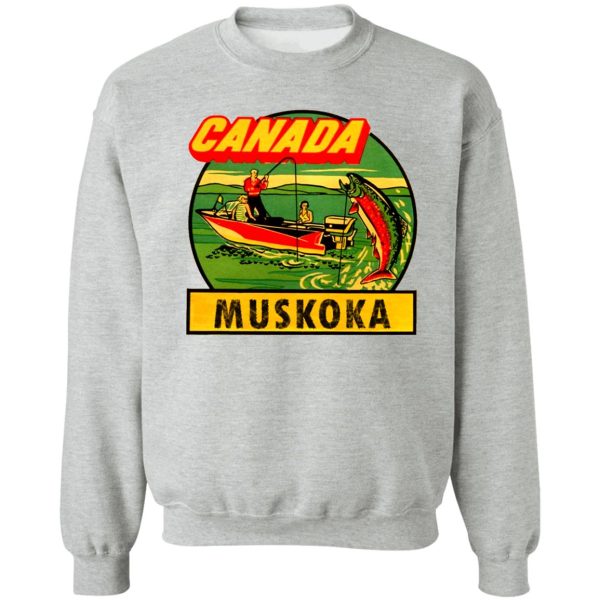 muskoka ontario canada vintage travel decal sweatshirt