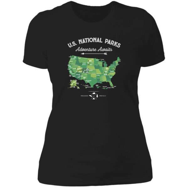 national park map vintage t shirt - all 59 national parks gifts men women kids lady t-shirt