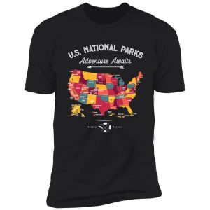 national park map vintage t shirt - all 59 national parks gifts men women kids shirt