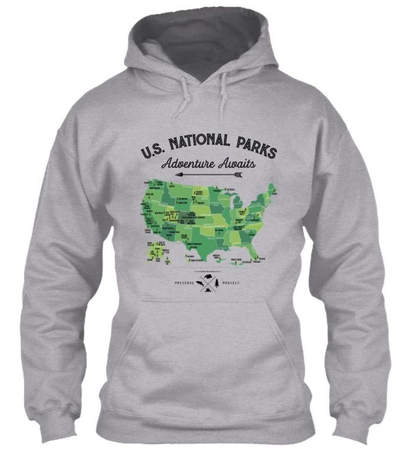 national park map vintage t shirt - all 59 national parks gifts t-shirt men women kids hoodie