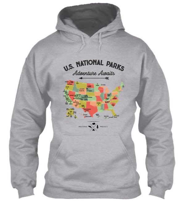 national park map vintage t shirt - all 59 national parks gifts t-shirt men women kids hoodie