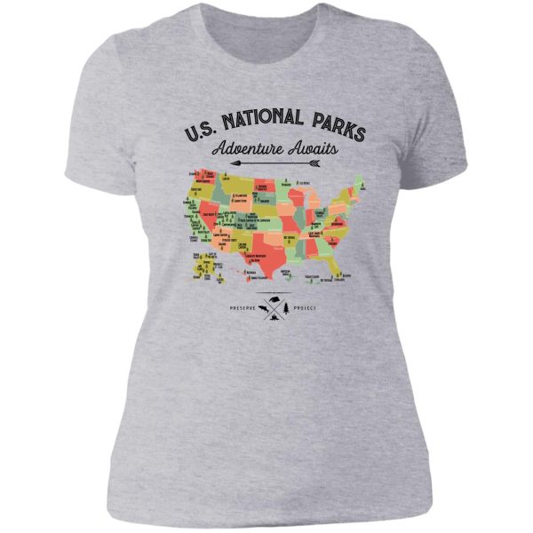 national park map vintage t shirt - all 59 national parks gifts t-shirt men women kids lady t-shirt