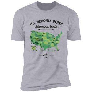 national park map vintage t shirt - all 59 national parks gifts t-shirt men women kids shirt