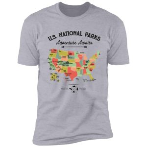 national park map vintage t shirt - all 59 national parks gifts t-shirt men women kids shirt