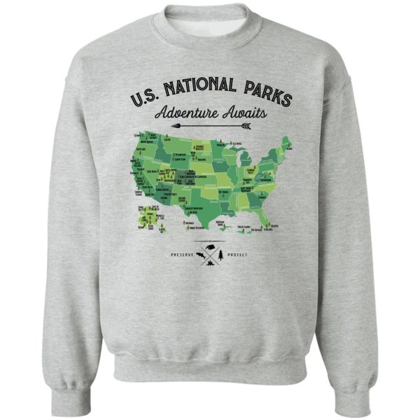national park map vintage t shirt - all 59 national parks gifts t-shirt men women kids sweatshirt