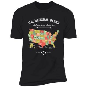national park map vintage t shirt - all 59 national parks shirt