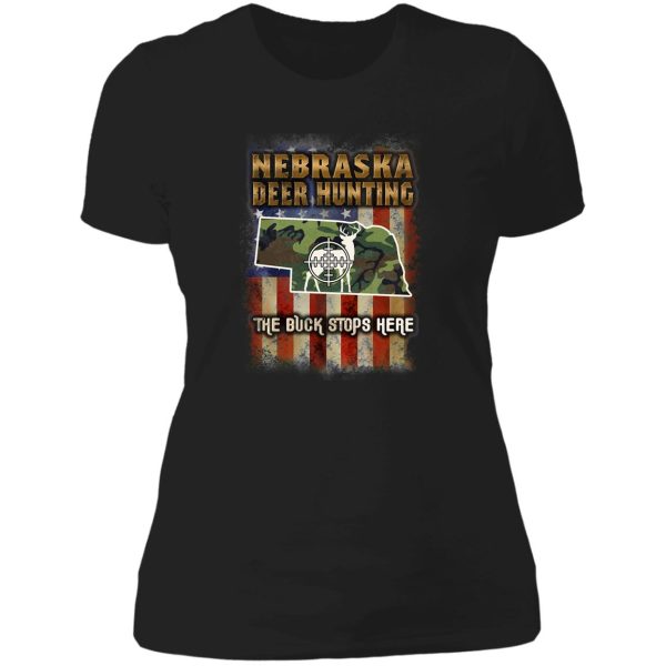 nebraska deer hunting trophy hunting lady t-shirt