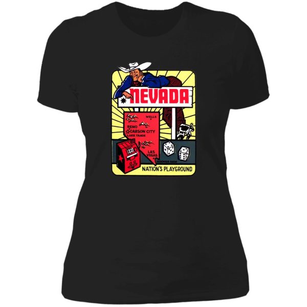 nevada map vintage travel decal lady t-shirt