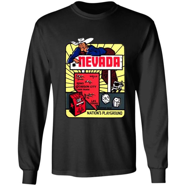 nevada map vintage travel decal long sleeve