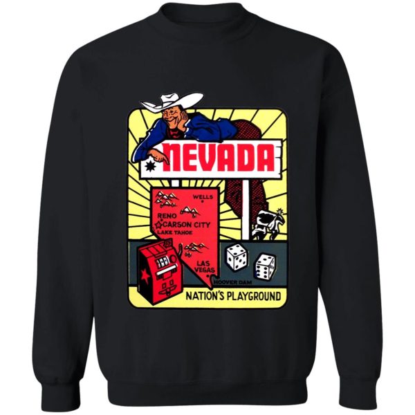 nevada map vintage travel decal sweatshirt