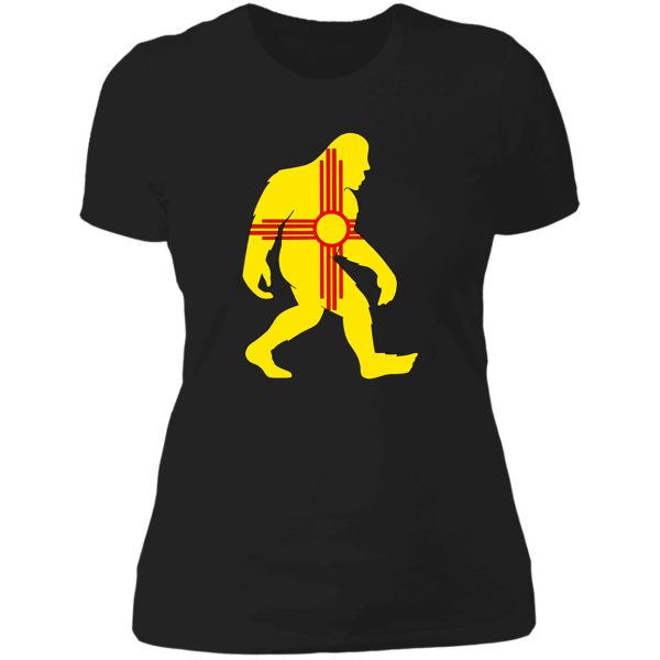 new mexico zia symbol bigfoot lady t-shirt