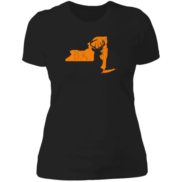 new york deer hunting lady t-shirt