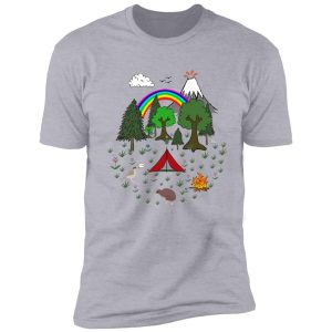 new zealand camping scene with kiwi shirt