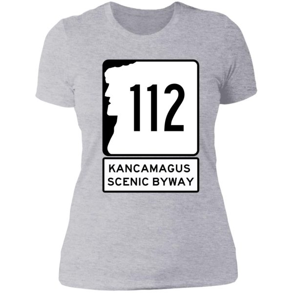 nh 112 - kancamagus scenic byway - new hampshire leaf peeper lady t-shirt