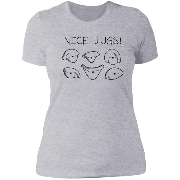 nice jugs! climbing pun lady t-shirt