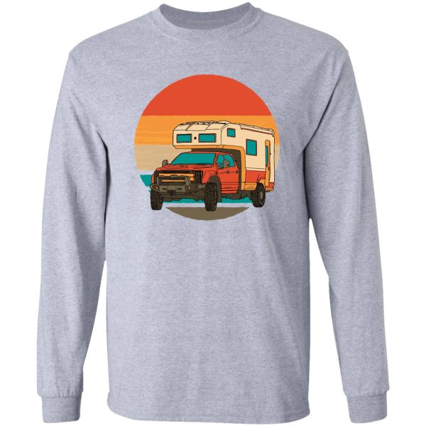 nice motorhome in vintage style with sunset long sleeve