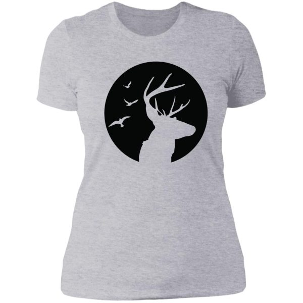 night deer hunting design lady t-shirt