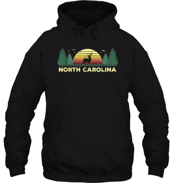north carolina vintage deer hunting sunset souvenir hoodie