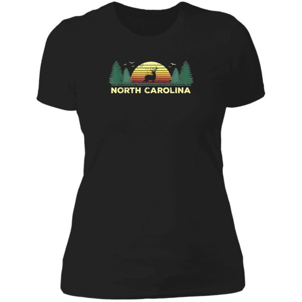 north carolina vintage deer hunting sunset souvenir lady t-shirt