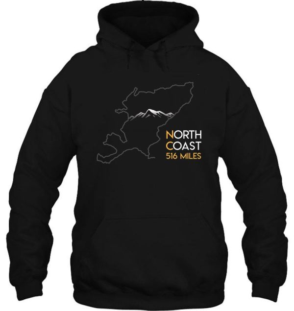north coast 516 miles t-shirt driving route scotland nc516 mountains hoodie