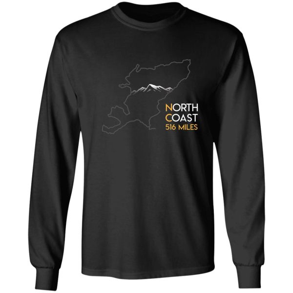 north coast 516 miles t-shirt driving route scotland nc516 mountains long sleeve