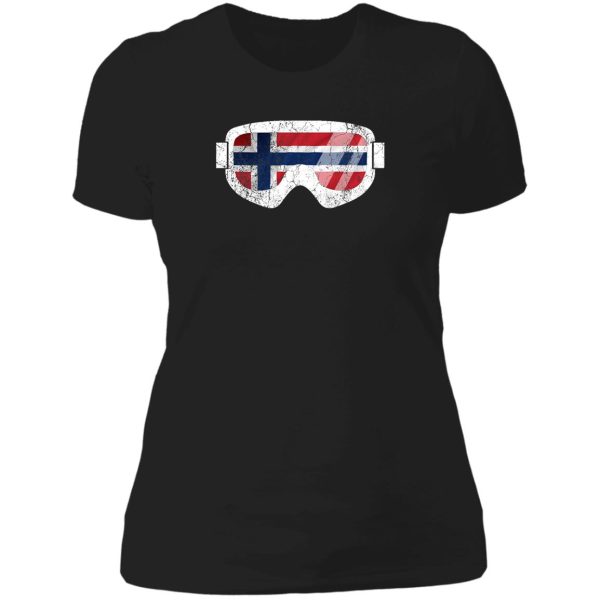 norwegian goggles white frame distressed goggle designs dopeyart lady t-shirt