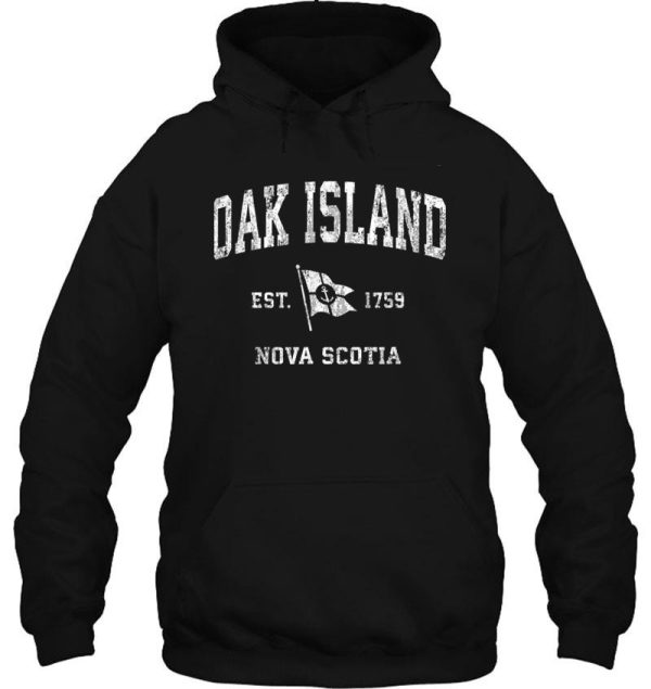oak island canada vintage nautical boat anchor flag sports hoodie