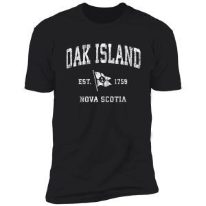 oak island canada vintage nautical boat anchor flag sports shirt