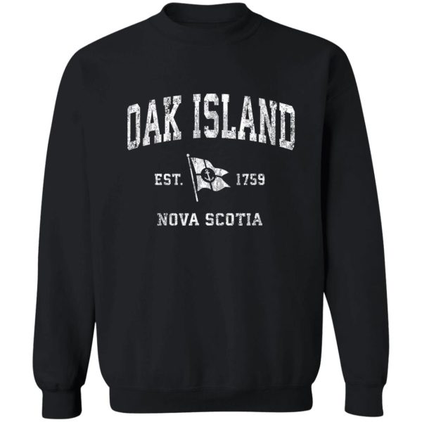 oak island canada vintage nautical boat anchor flag sports sweatshirt