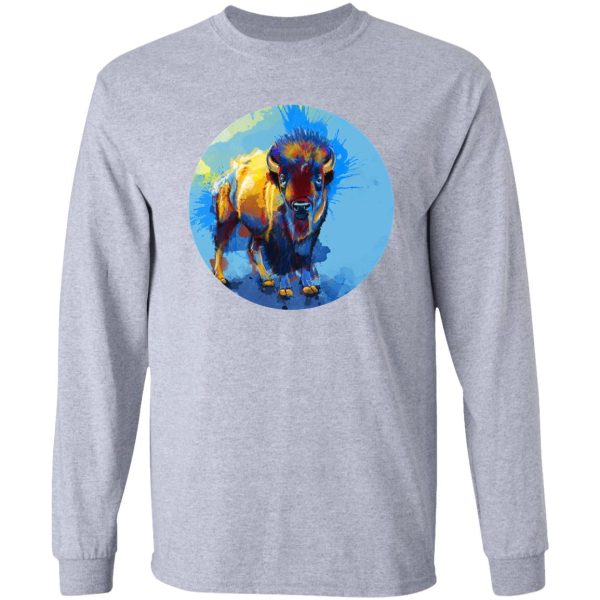 on the plain - bison painting long sleeve