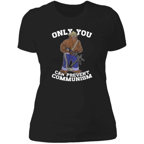 only you can prevent communism hunting bear lady t-shirt